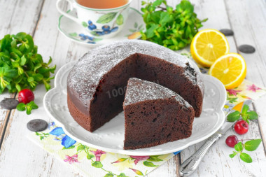 Шоколадный пирог на кефире в духовке