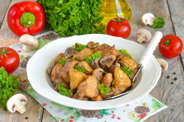 Курица с грибами в аэрогриле