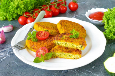 Кабачковые котлеты с овсянкой и чесноком