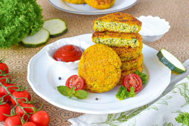 Кабачковые котлеты с овсянкой и чесноком