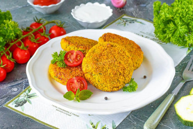 Кабачковые котлеты с овсянкой и чесноком