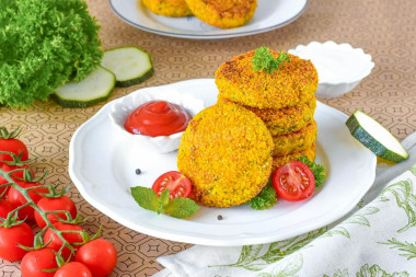 Кабачковые котлеты с овсянкой и чесноком