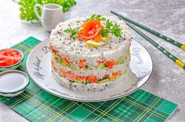 Салат суши торт Филадельфия закусочный