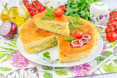 Пирог с картошкой и луком в духовке