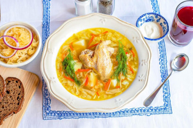 Щи с капустой с курицей классические