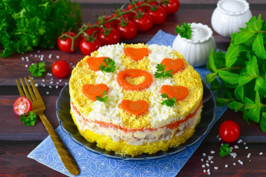 Салат с треской картошкой и яйцом