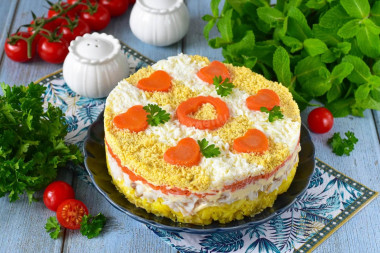 Салат с треской картошкой и яйцом