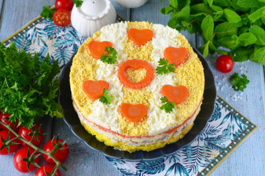 Салат с треской картошкой и яйцом