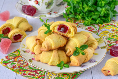 Печенье рогалики с мармеладом