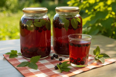 Компот из смородины с мятой