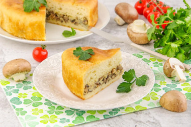 Заливной пирог с грибами