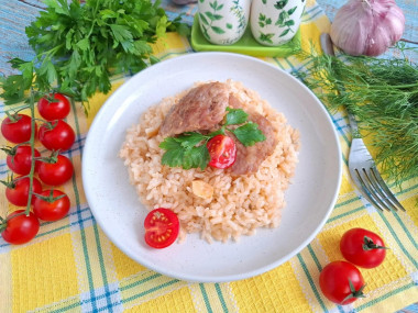 Свинина с рисом в духовке