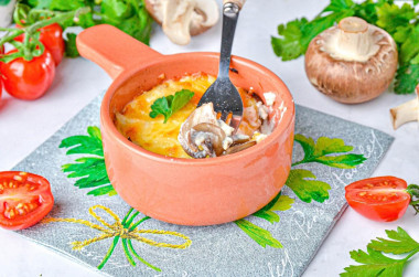 Жульен с грибами и сыром в духовке