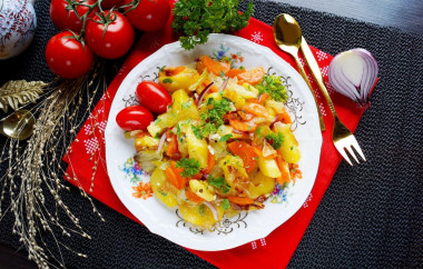 Картошка капуста морковь лук рагу
