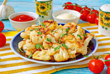 Цветная капуста с сыром на сковороде