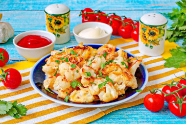 Цветная капуста с сыром на сковороде