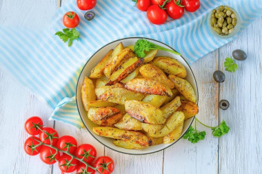 Картофель дольками запеченный в духовке