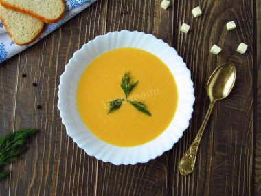 Сырный суп пюре с плавленным сыром и курицей