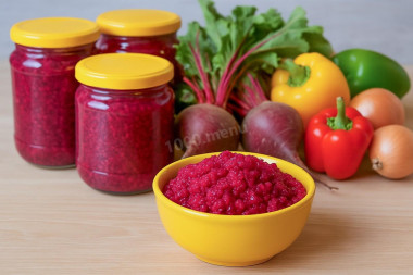 Свекольная икра на зиму через мясорубку