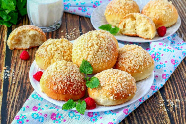 Сдобные булочки дрожжевые на молоке