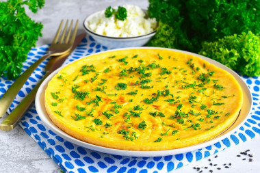 Творог с яйцом на сковороде