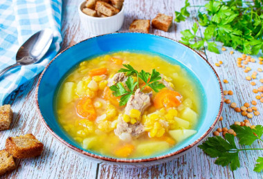 Гороховый суп с мясом свинины