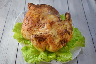 Курица с чесноком в духовке с корочкой целиком