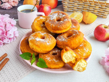 Пышные пончики на кефире  воздушные и румяные