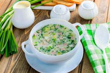 Окрошка на воде с уксусом и майонезом