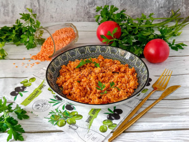 Рис с чечевицей