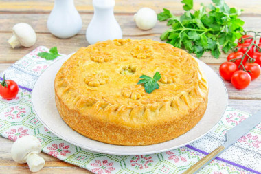 Курник на кефире и маргарине