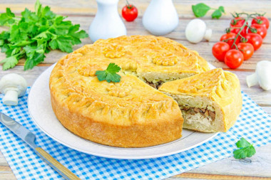 Курник на кефире и маргарине
