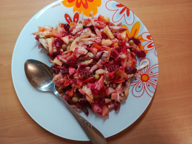винегрет с квашеной капустой и курицей