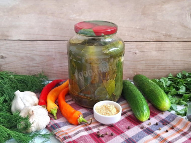 Малосольные огурцы с горчицей  хрустящий вкус лета