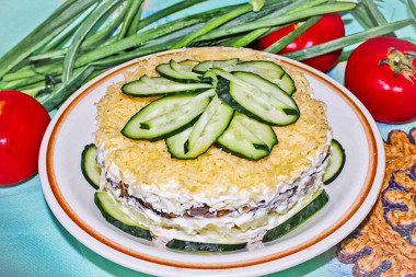 Салат Венеция с курицей и черносливом