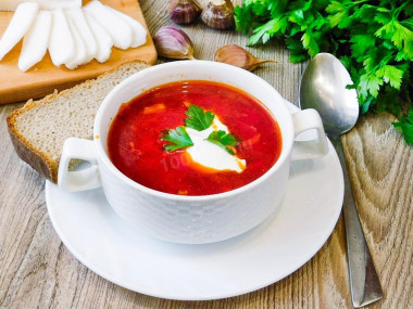 Борщ как в детском саду на мясном бульоне