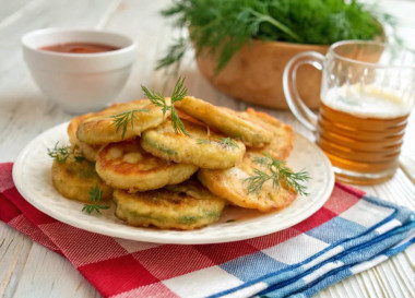 Кабачки пивном кляре кружочками