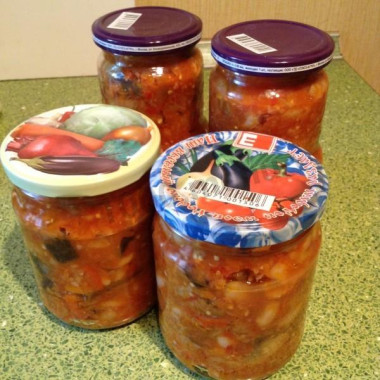 Салат из белой фасоли моркови баклажанов на зиму