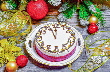 Торт Часы на Новый год