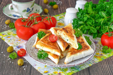 Конвертики из лаваша с творогом сыром и зеленью