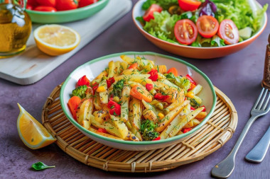 Картошка с замороженными овощами