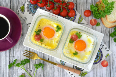 Яйца с сыром в аэрогриле