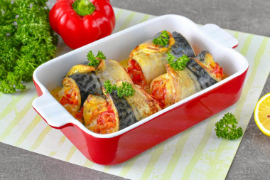 Рулетики из скумбрии в духовке