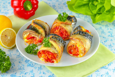 Рулетики из скумбрии в духовке