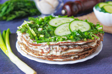 Печеночный торт из говяжьей печени классический