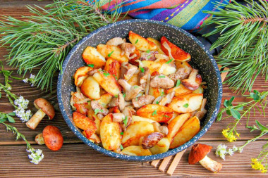 Маслята жареные с картошкой
