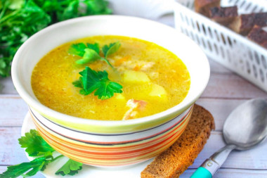 Суп рисовый с курицей и картошкой
