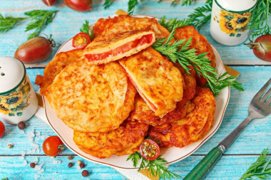 Помидоры в кляре с сыром