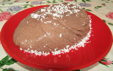 Шоколадно-сметанный десерт с желатином