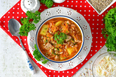 Щи уральские из квашеной капусты